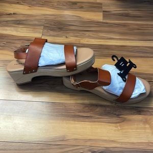 Torrid Brand New Brown Buckle Wood Sandal